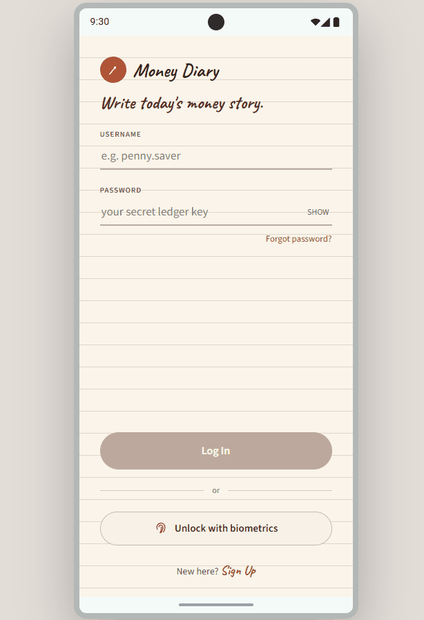 Money Diary - Prototype